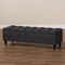 Baxton Studio Brette Charcoal Upholstered Brown Wood Storage Bench Ottoman 155-9107 - alternate 2